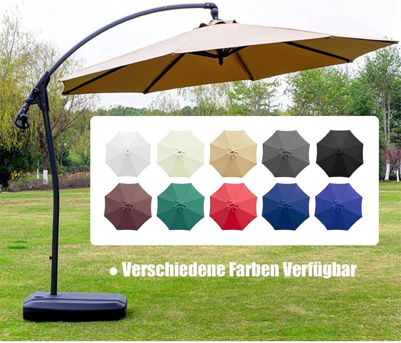GLDDFDG Patio Umbrella Canopy, Universal Replacement Cover for 10 Feet 8- Ribs Outdoor Round Patio Market Umbrella Parasol Canopy Top Sun Shade Accessory, 300D UV Protective And Water Resistant (Champagne) - Image 5
